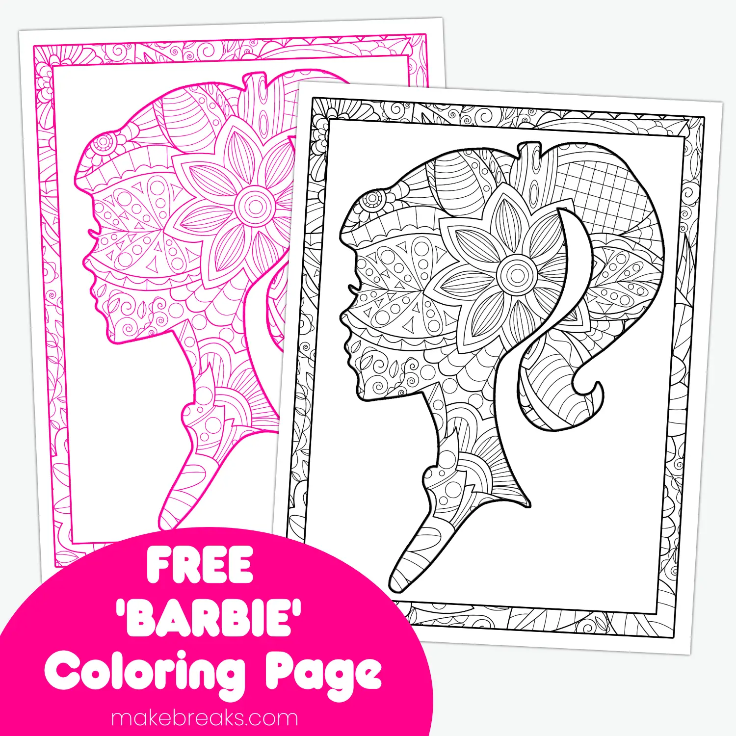 Free barbie inspired coloring page