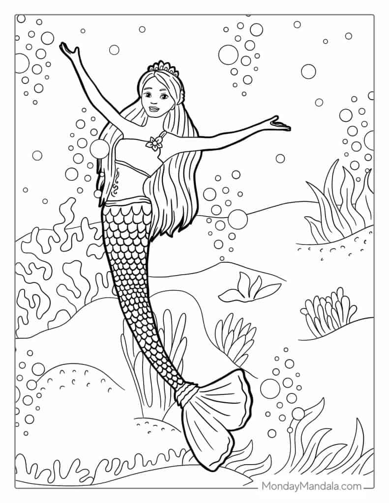 Barbie coloring pages free pdf printables