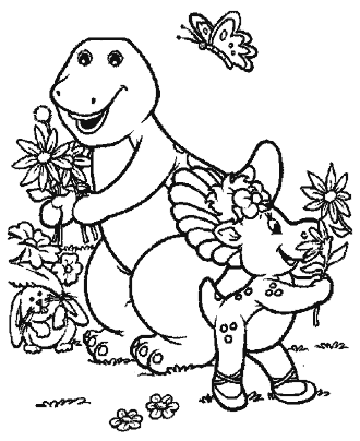 Barney coloring pages