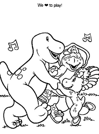 Barney coloring page
