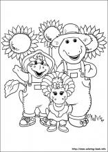Barney and friends coloring pages on coloring