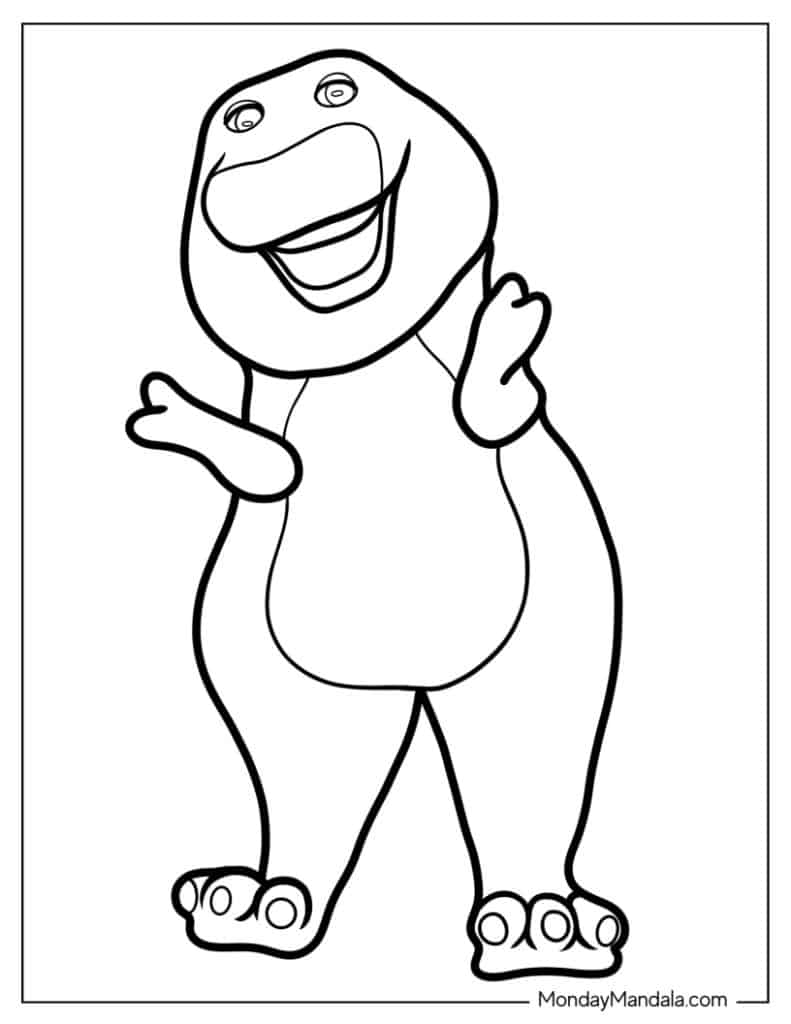 Barney coloring pages free pdf printables