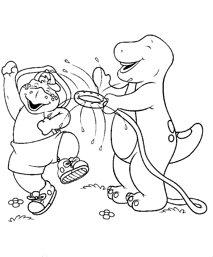 Barney coloring pages