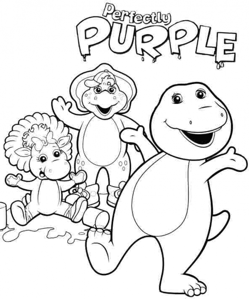 Free printable barney and friends coloring pages