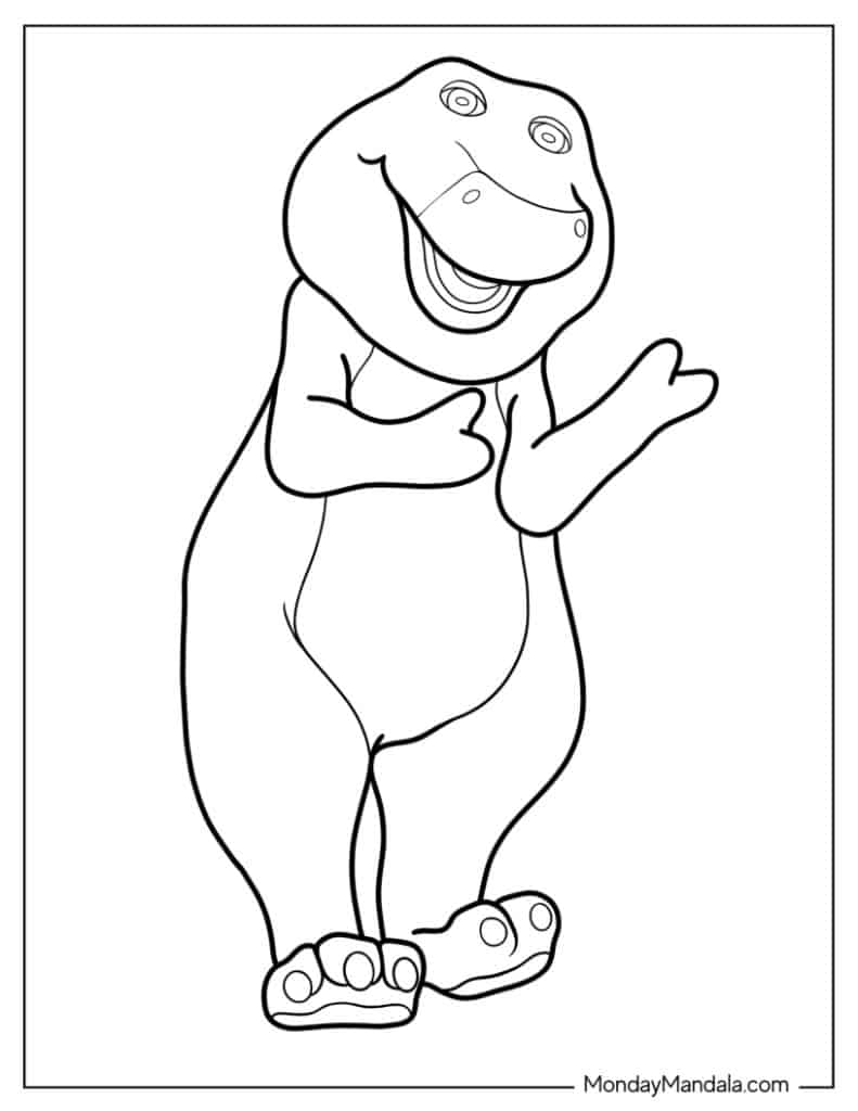Barney coloring pages free pdf printables