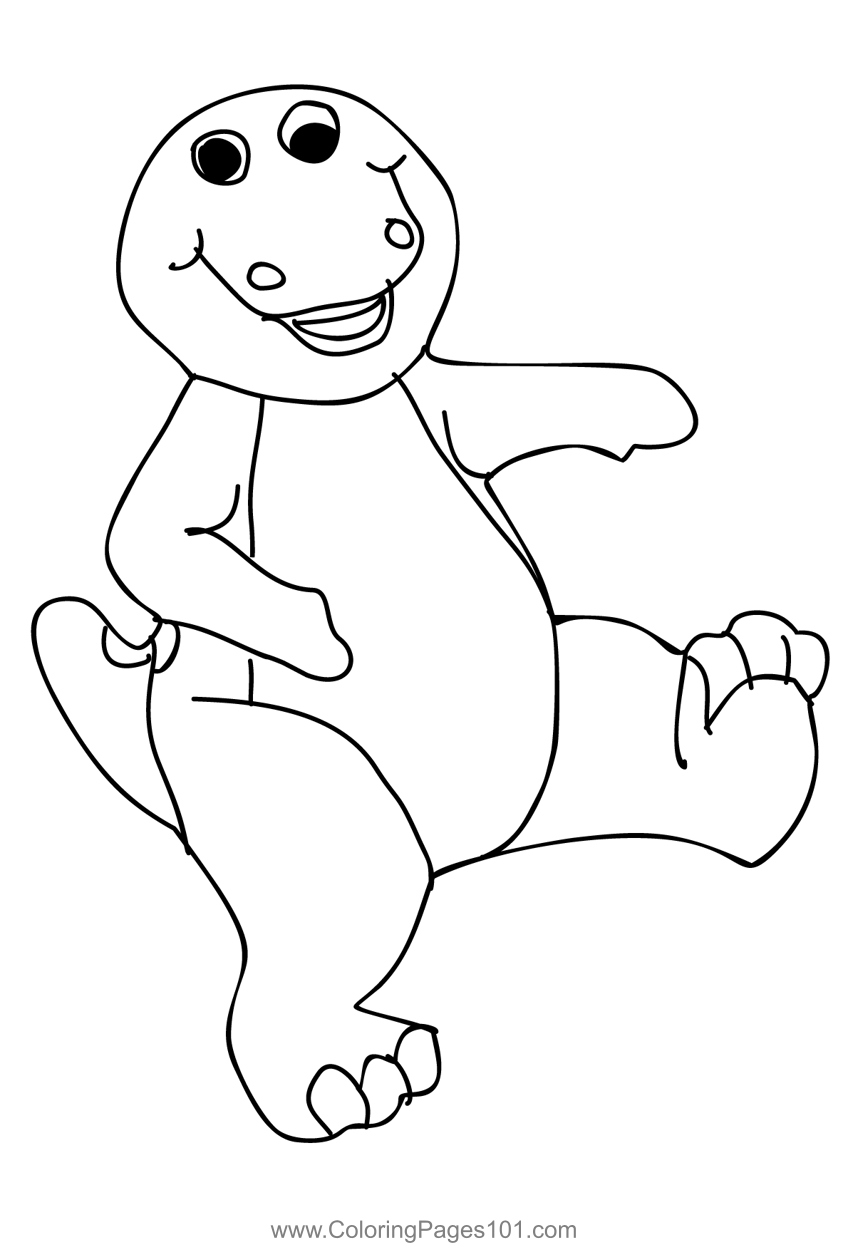 Barney coloring page for kids