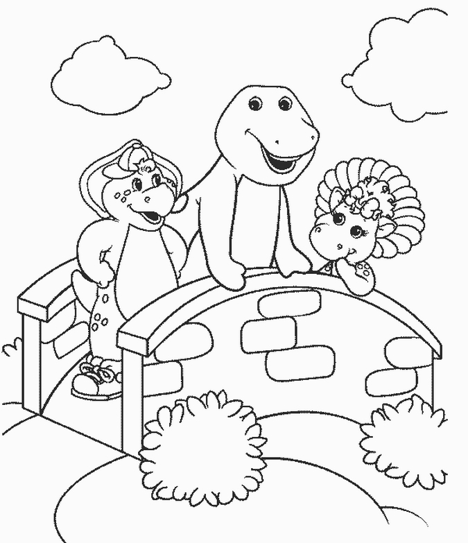 Free printable barney coloring pages for kids