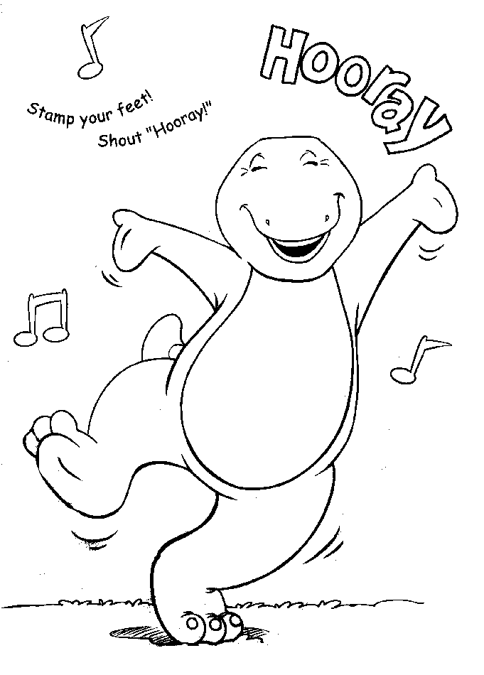 Barney coloring pages