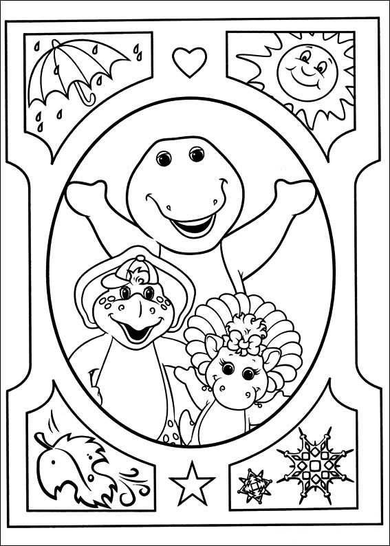 Barney and friends printable coloring sheets
