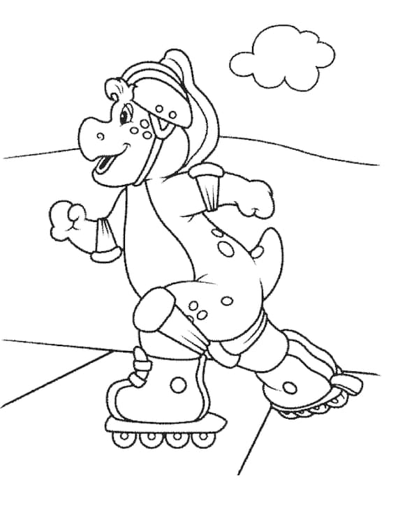 Vintage barney coloring book for kids printable pages in svg pdf jpg childrens gift idea instant download