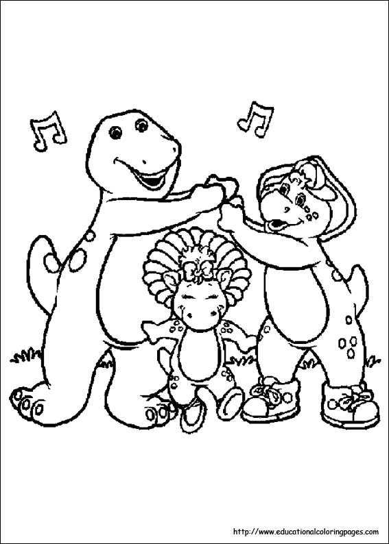 Barney coloring pages