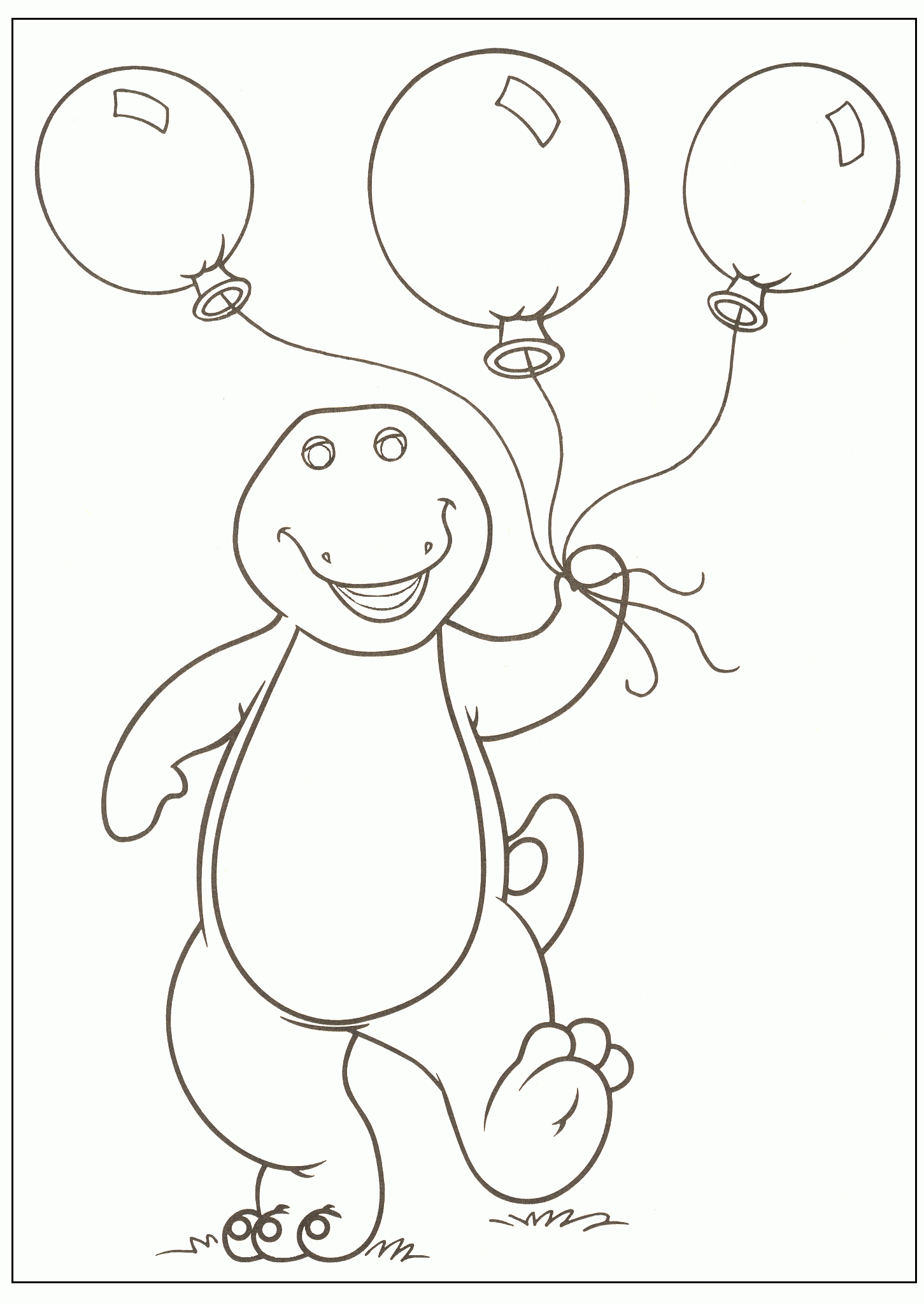 Free printable barney coloring pages for kids