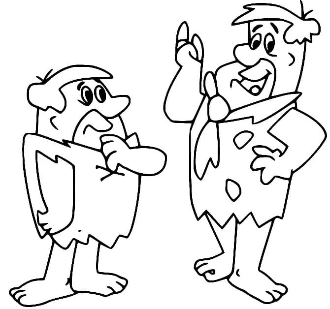 Barney and fred coloring page