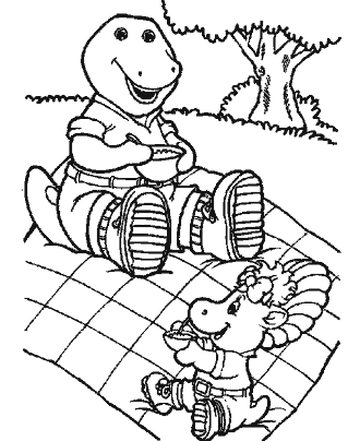 Barney coloring pages