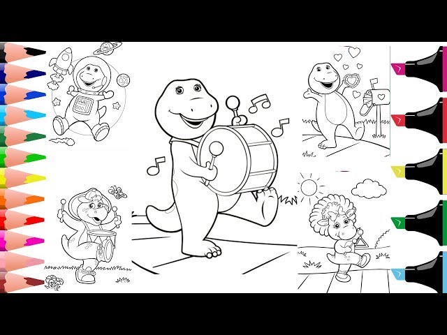 Colouring barney and his friends colouring for kids colouring pages