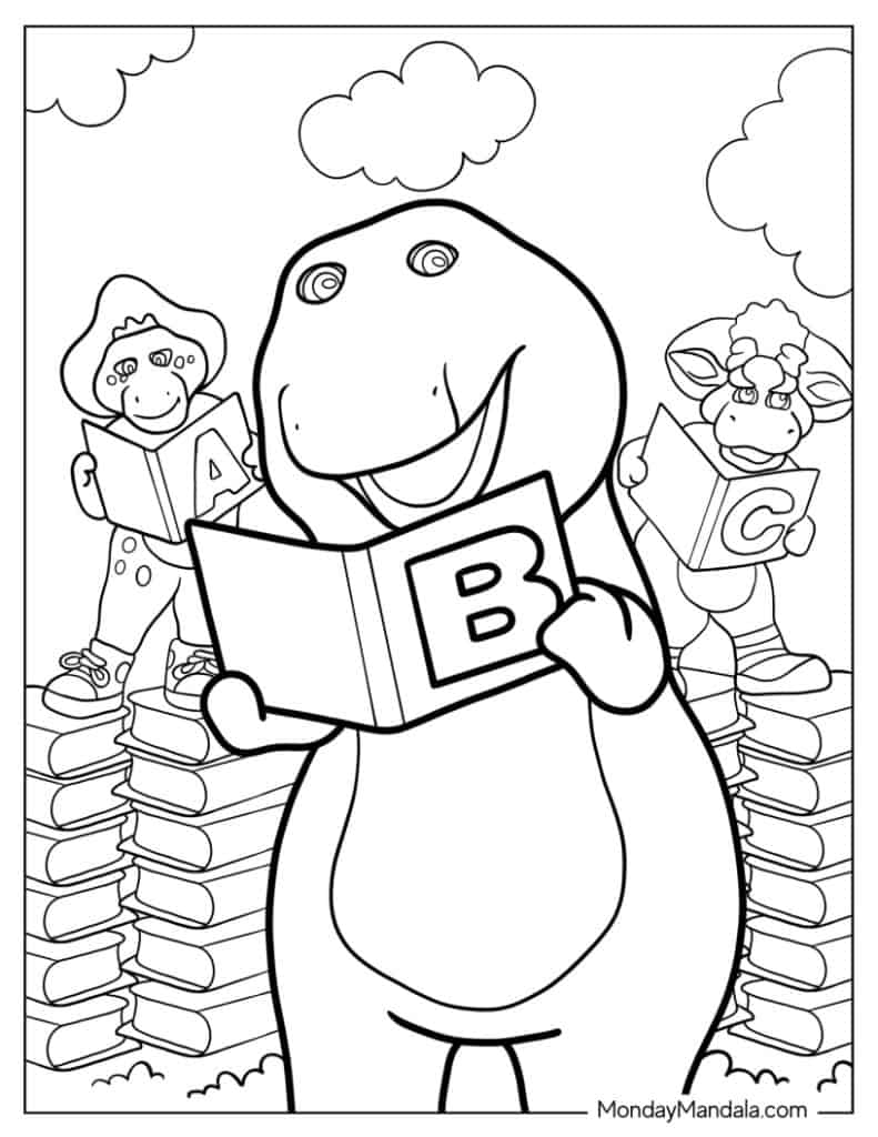 Barney coloring pages free pdf printables