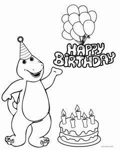 Free printable barney coloring pages for kids coolbkids happy birthday coloring pages cartoon coloring pages birthday coloring pages