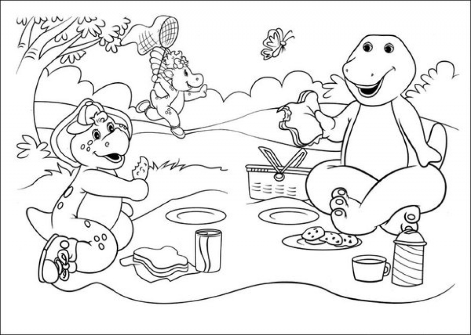 Free printable barney and friends coloring pages