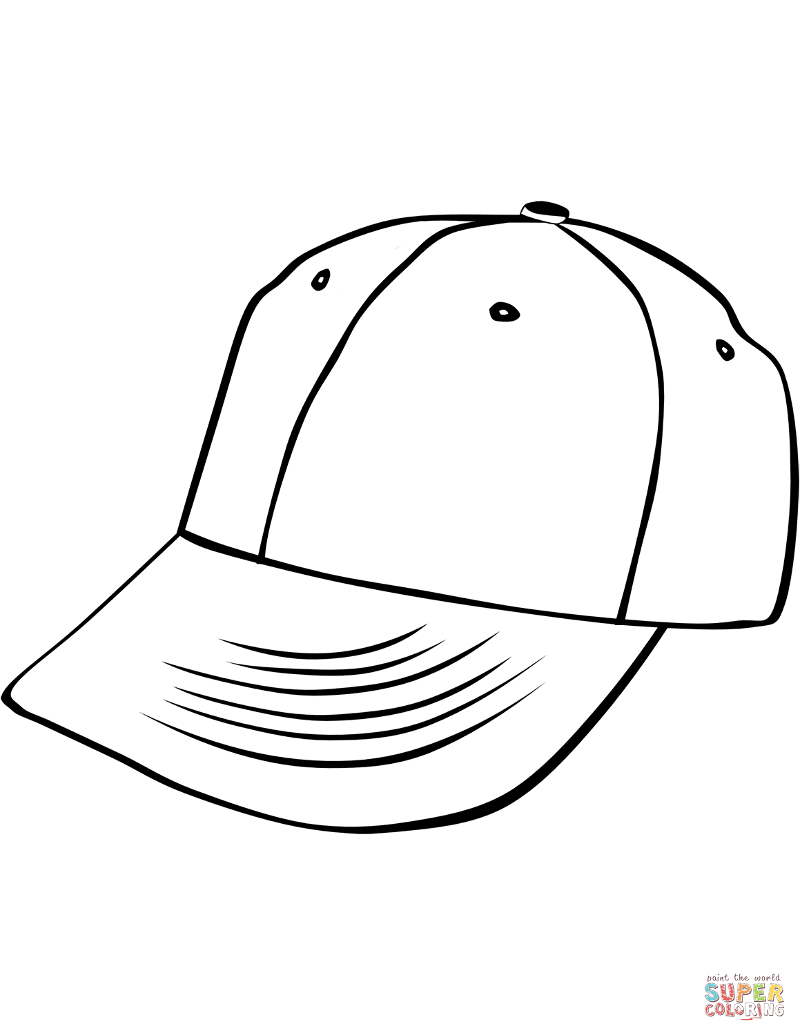 Baseball cap coloring page free printable coloring pages