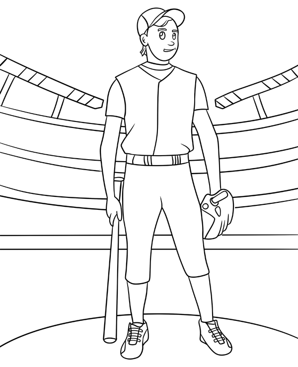 Baseball coloring page for kids