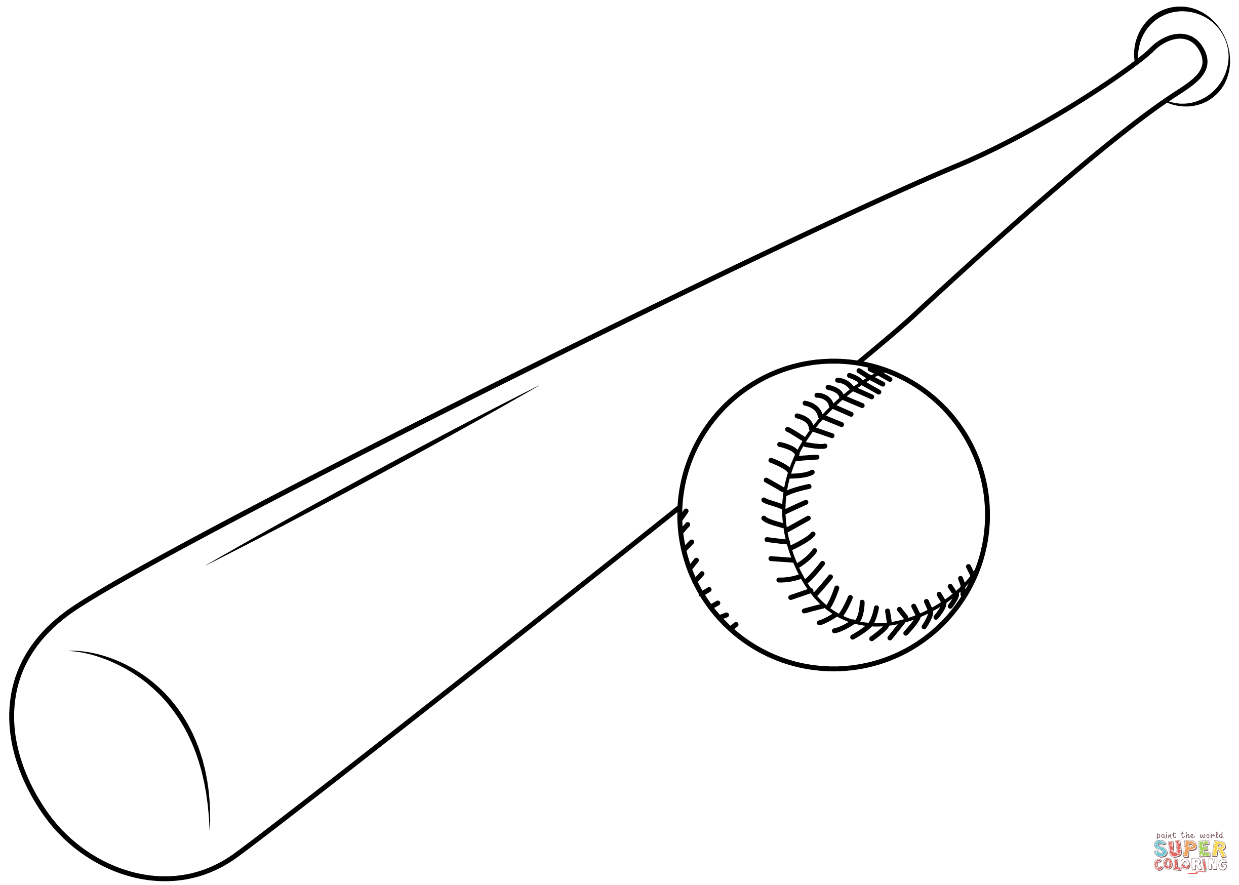 Baseball bat and ball coloring page free printable coloring pages