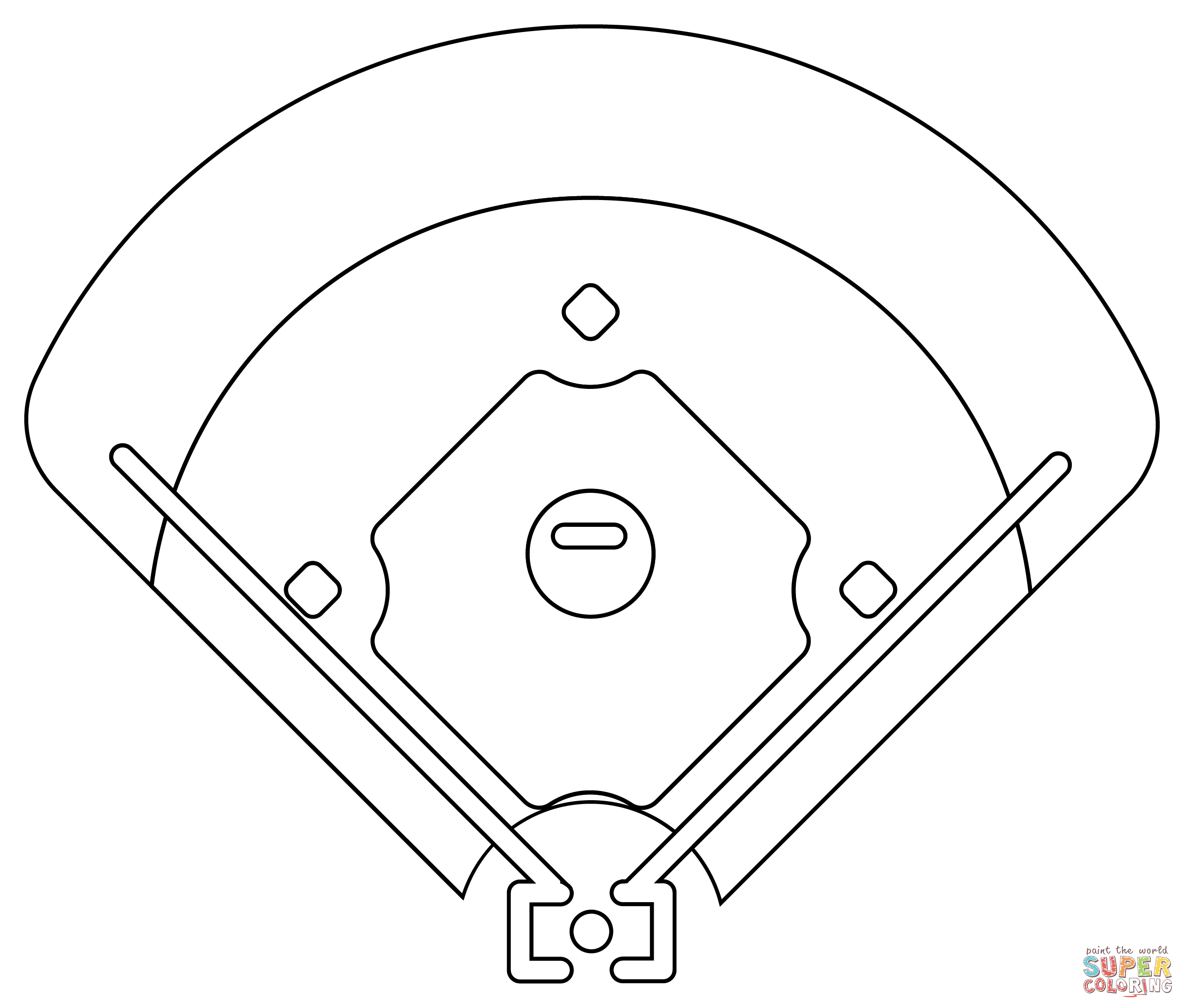 Baseball diamond coloring page free printable coloring pages