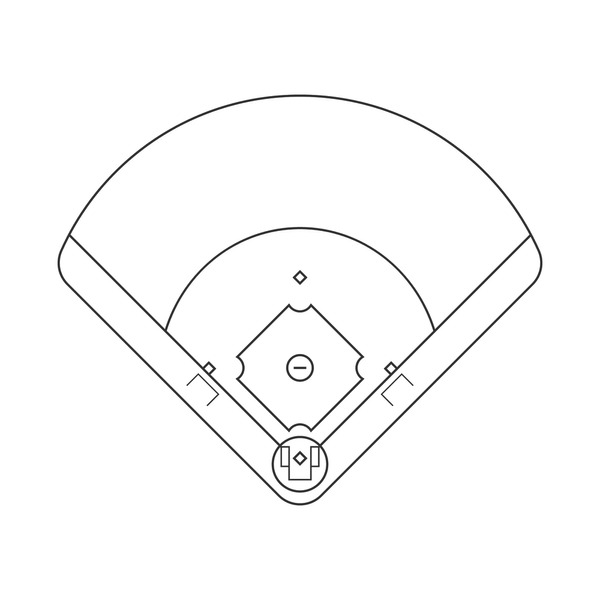 Baseball field outline royalty