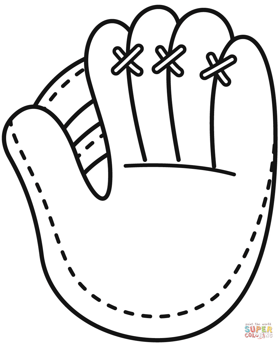 Baseball glove coloring page free printable coloring pages