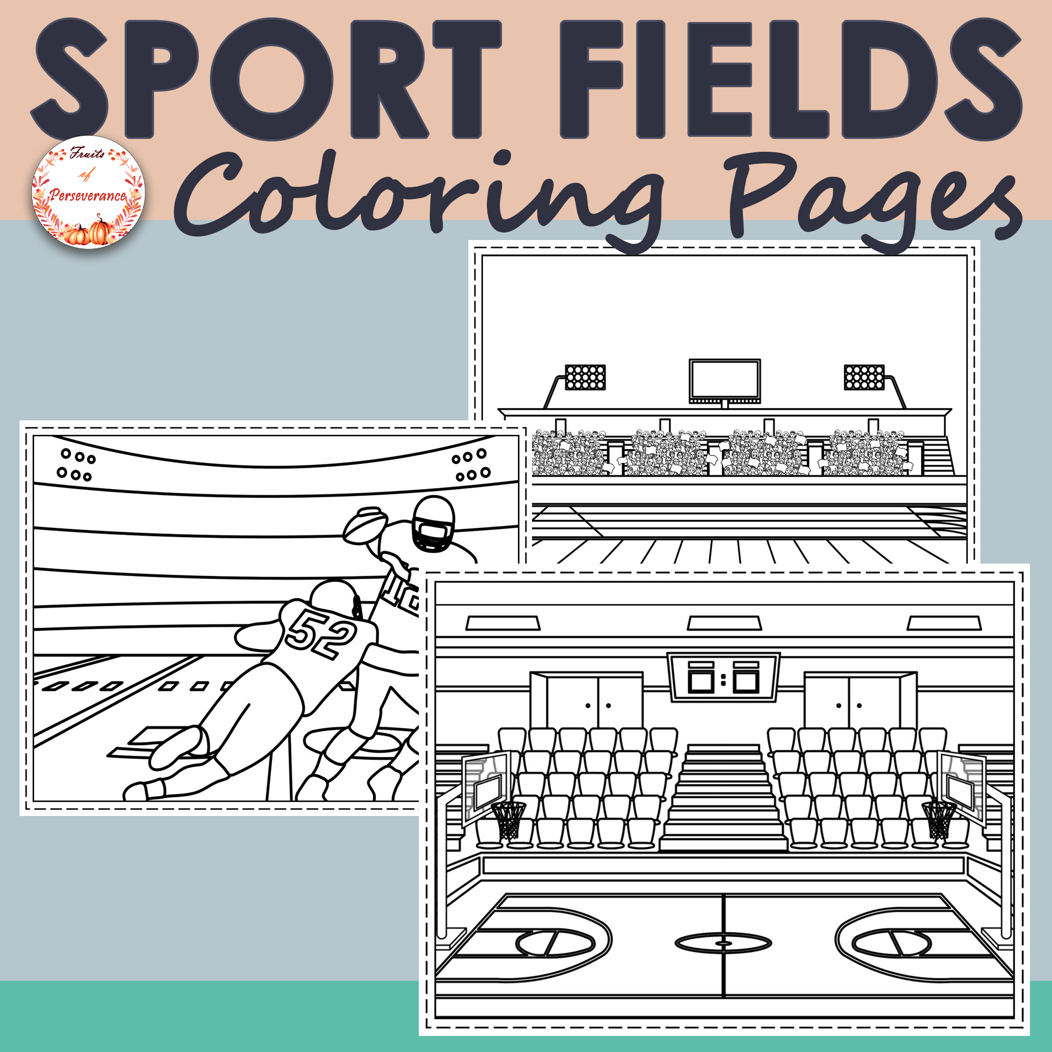Sport fields and events coloring pages made by teachers