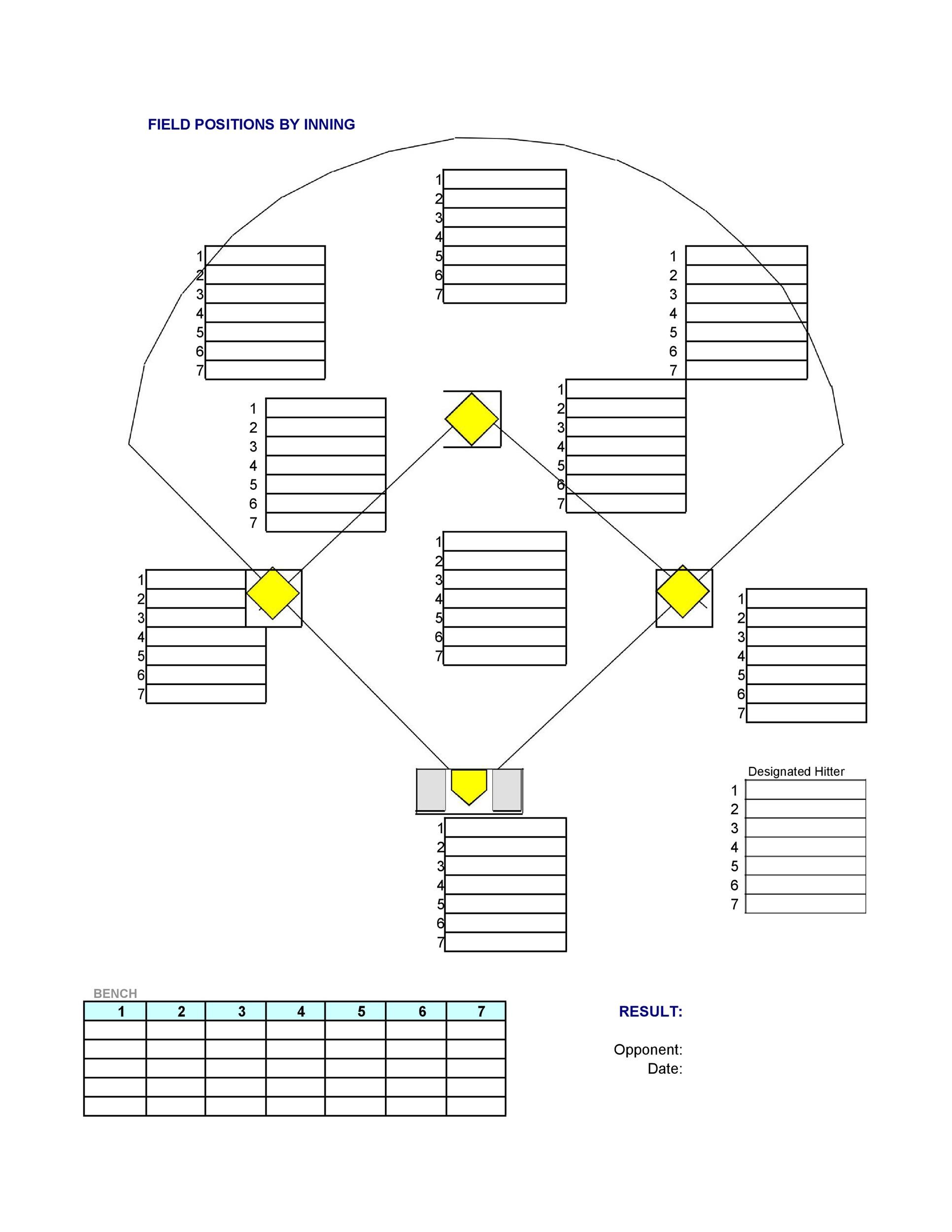 Printable baseball lineup templates free download á