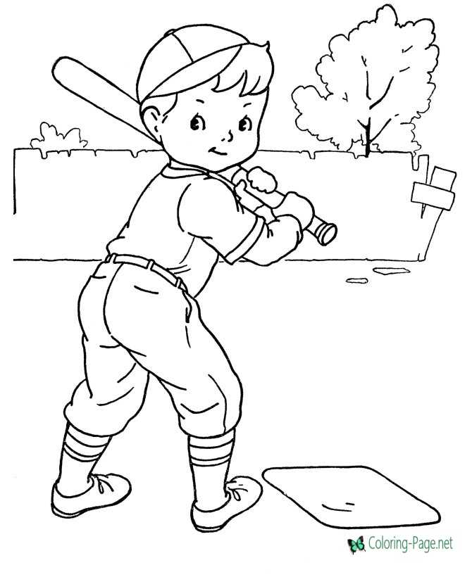 Baseball coloring pages