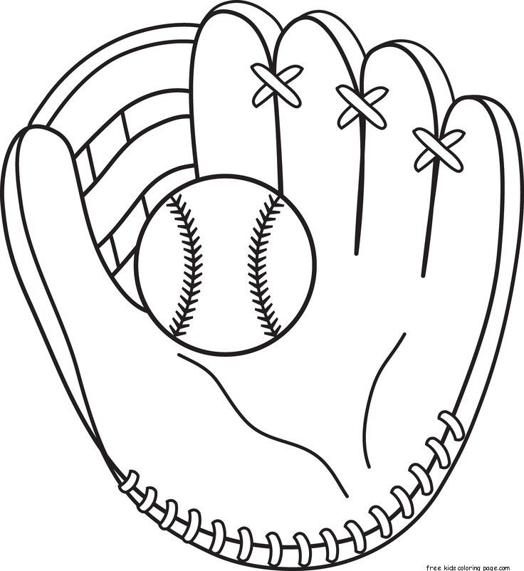Baseball glove color pages