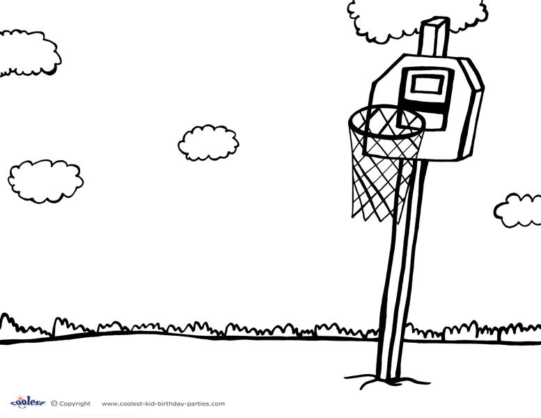 Printable basketball coloring page