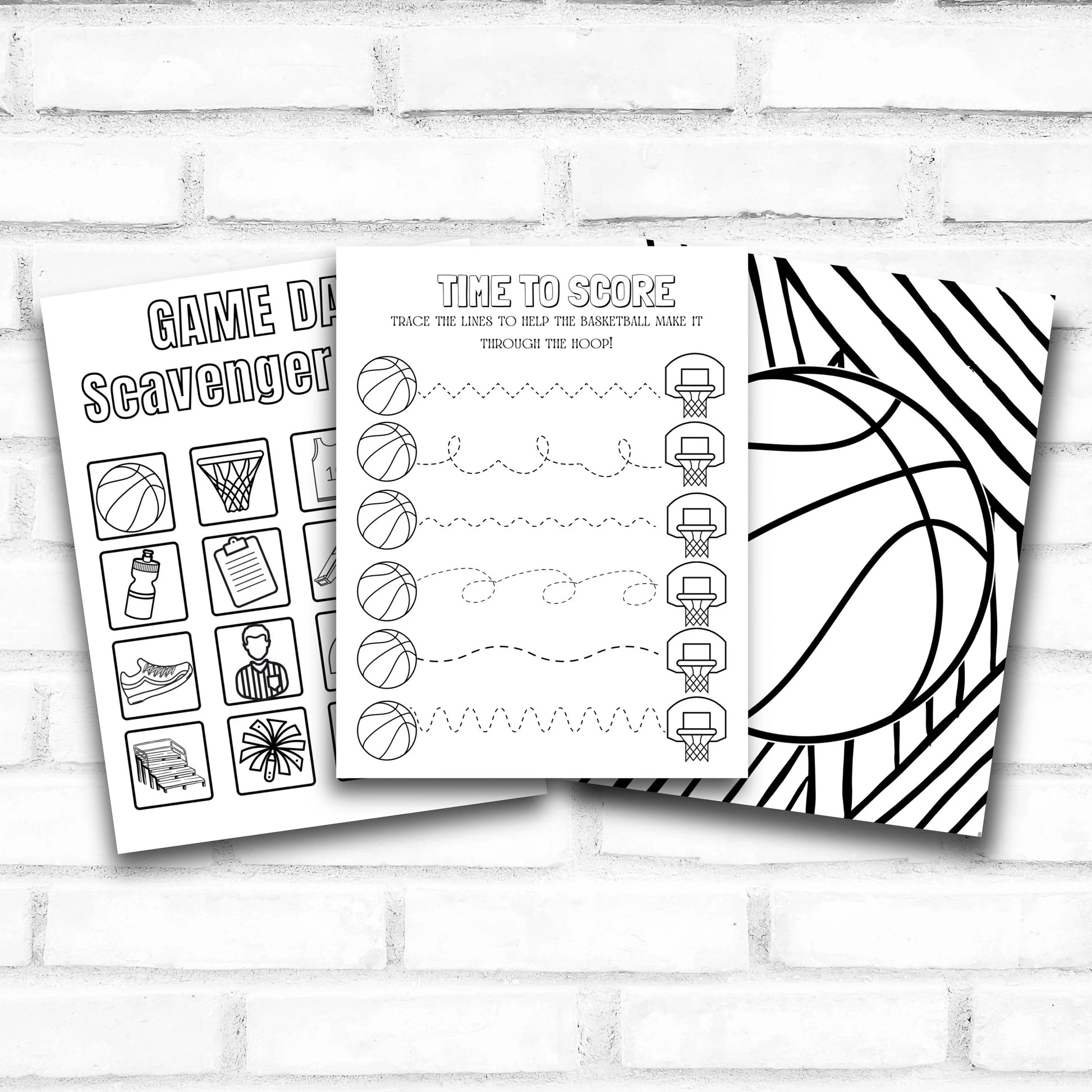 Printable basketball coloring book for coaches kids digital download â the game day family