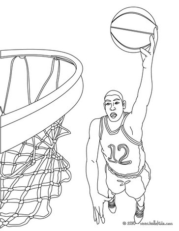 Basketball player dunking coloring pages
