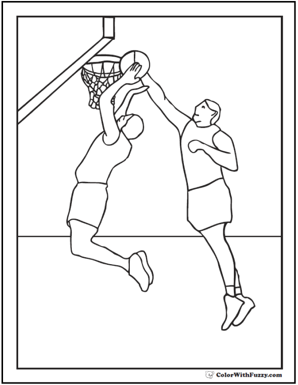 Basketball coloring pages customize and print pdfs