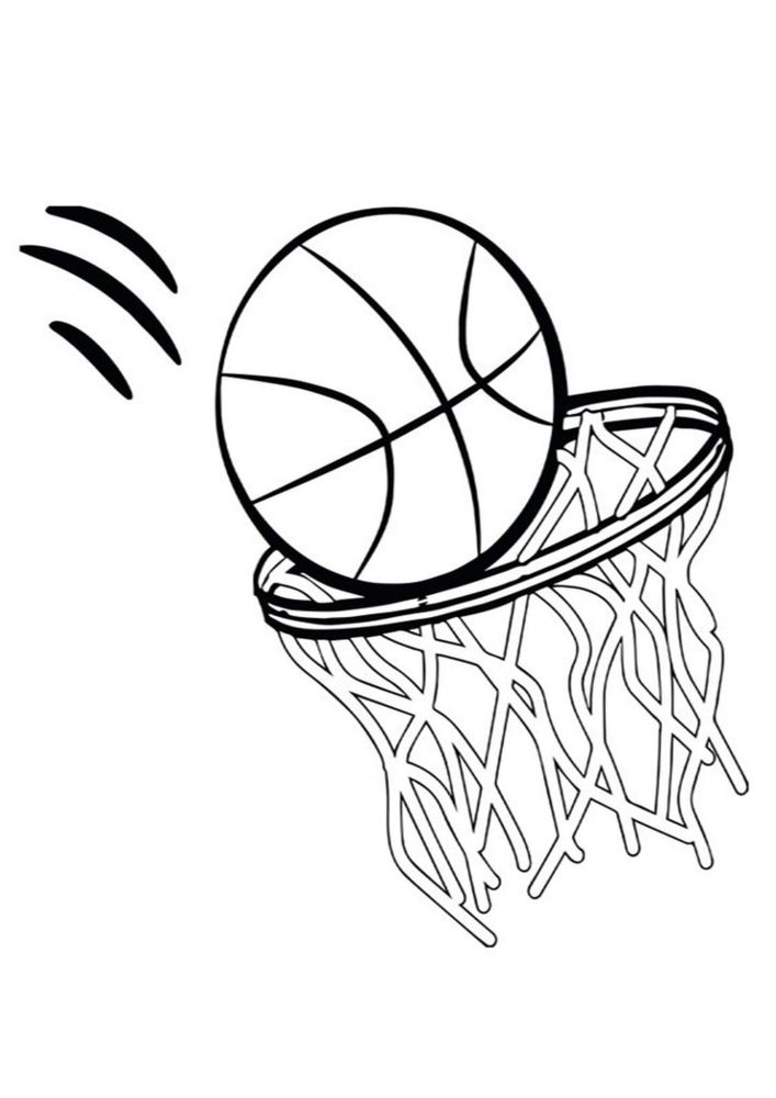 Free easy to print basketball coloring pages