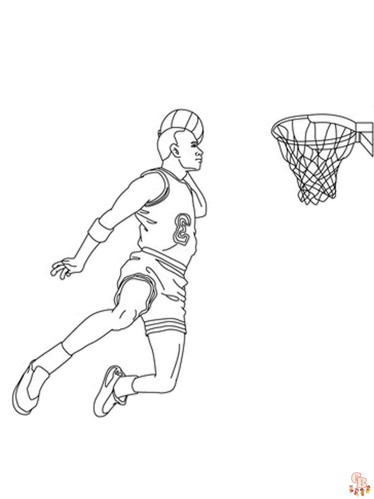 Basketball coloring pages for kids with