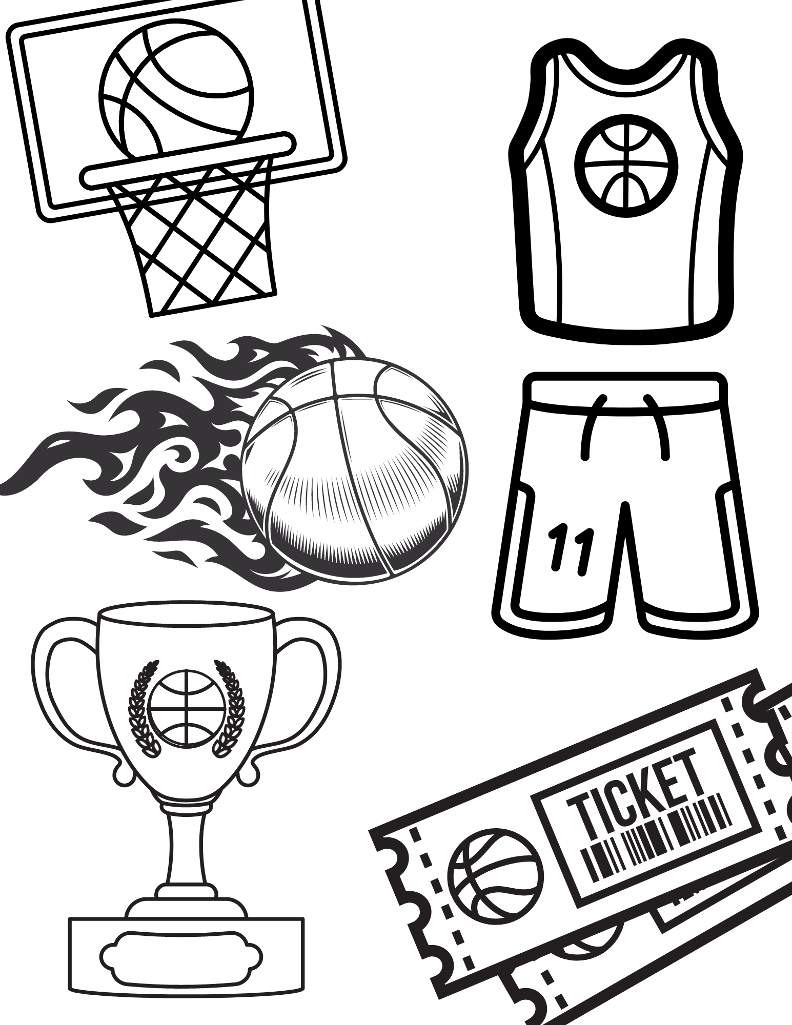 Free basketball coloring pages
