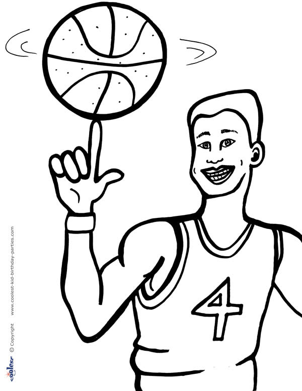 Printable basketball coloring page