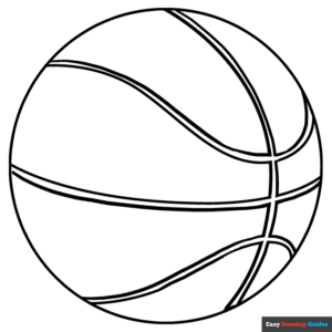 Basketball coloring page easy drawing guides