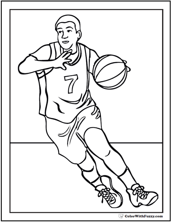 Basketball coloring pages customize and print pdfs