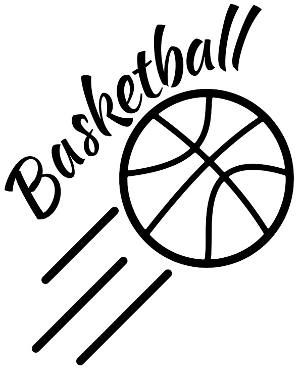 Black and white basketball logo