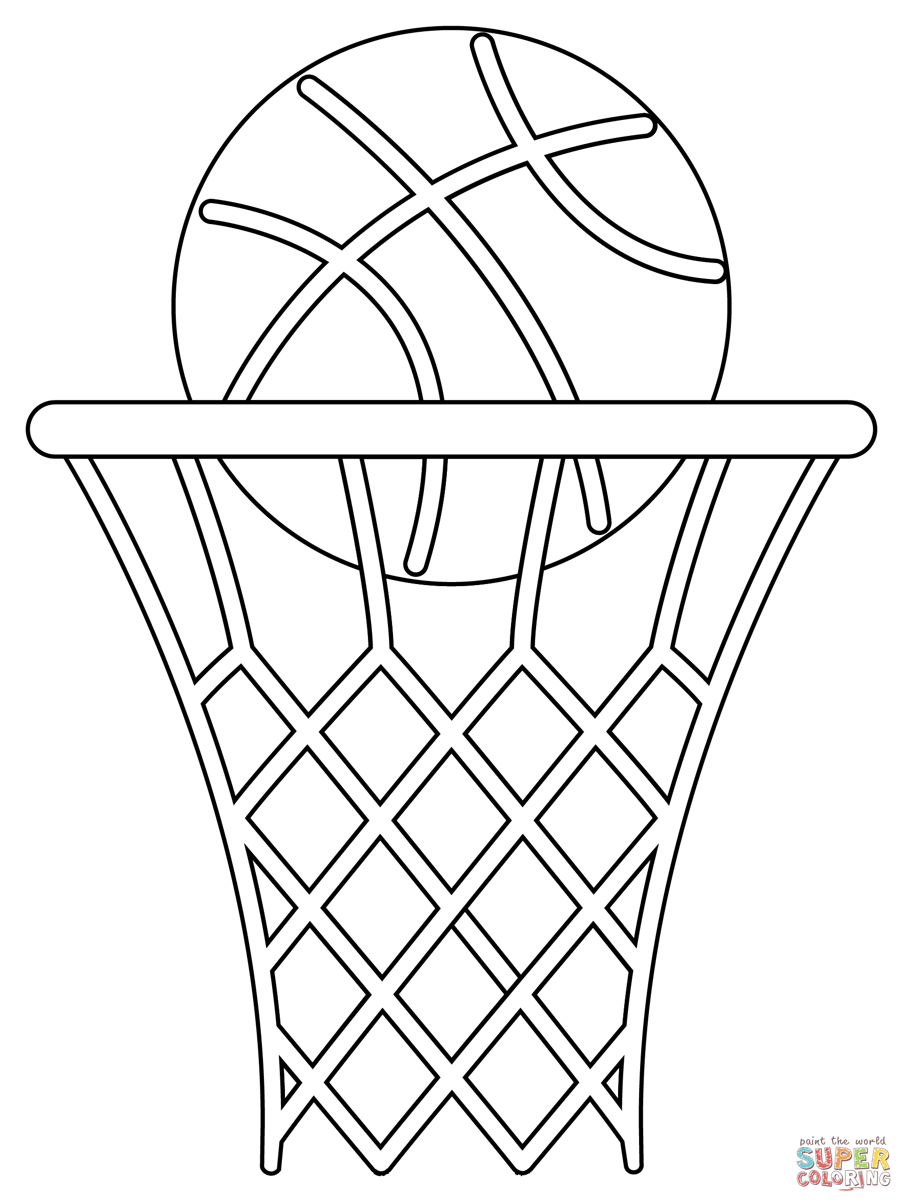 Basketball rim coloring page free printable coloring pages