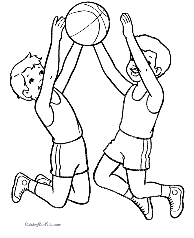 Basketball coloring page kids sports
