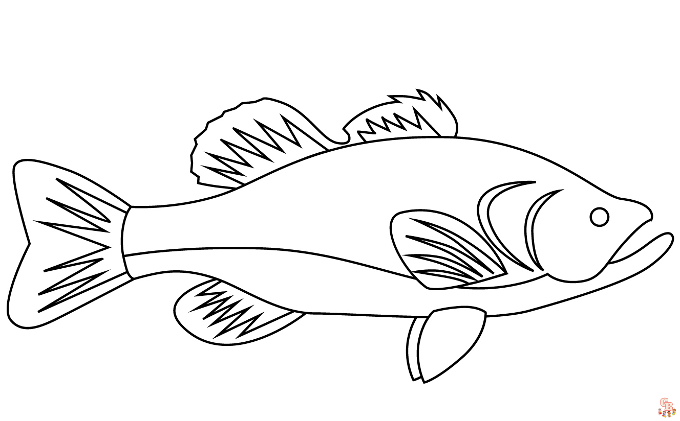 Free printable bass fish coloring pages for kids