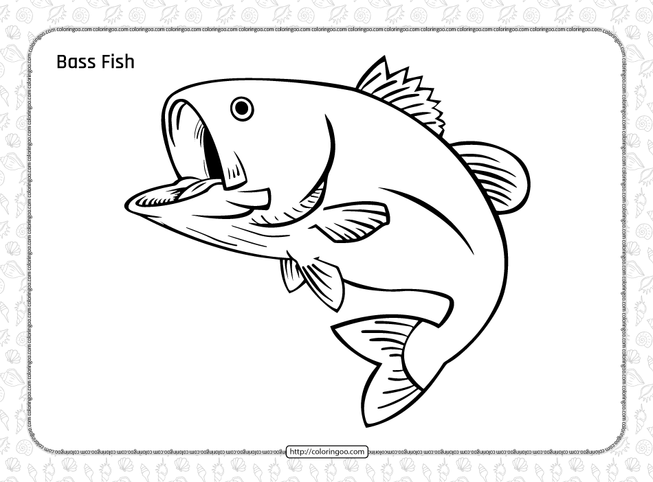 Free printable bass fish coloring page fish coloring page coloring pages animal printables