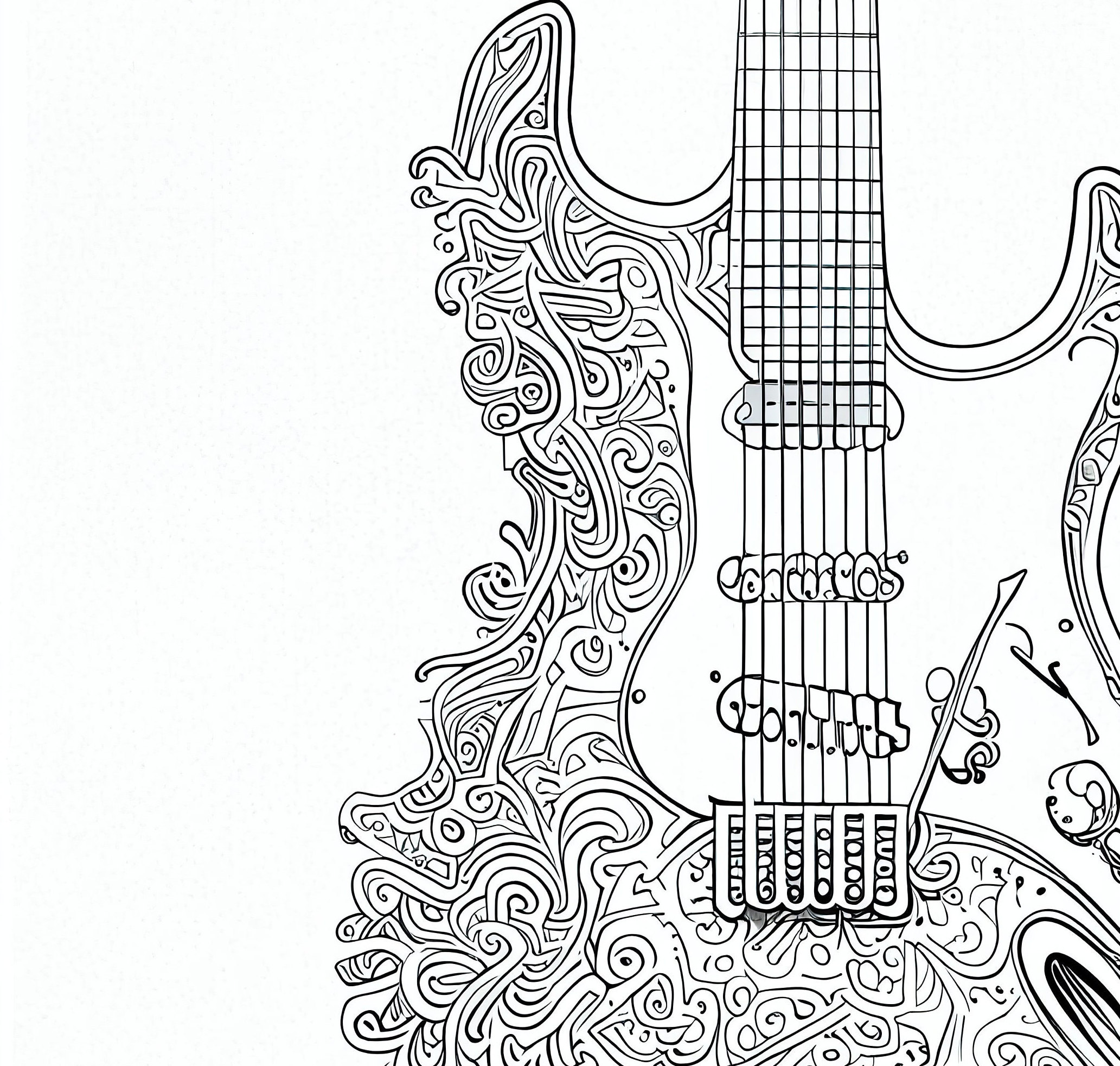 Pack stress relief coloring pages guitar digital print filigree detailed mandala instant download set coloring books for adults