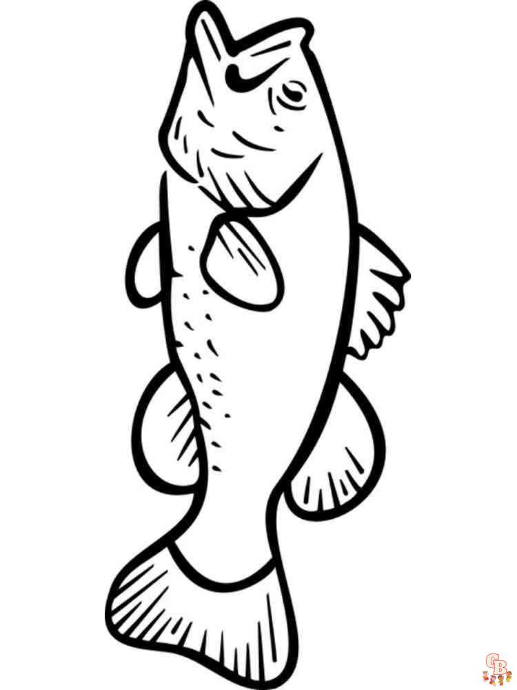 Free printable bass fish coloring pages for kids