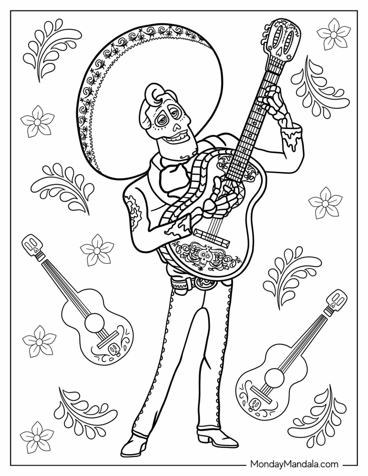 Coco coloring pages free pdf printables